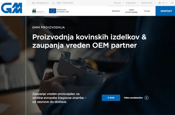 Izdelava spletne strani GMM proizvodnja