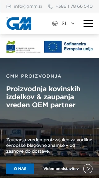 Izdelava spletne strani GMM proizvodnja screan