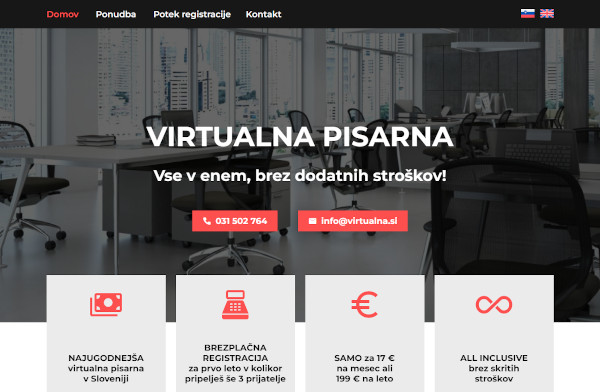 Izdelava spletne strani Virtualna pisarna