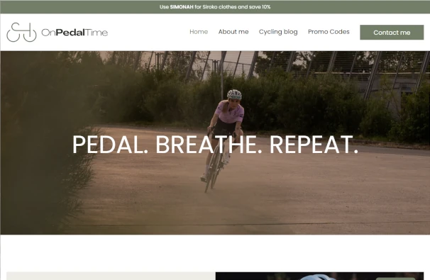 Izdelava spletne strani OnPedalTime screan