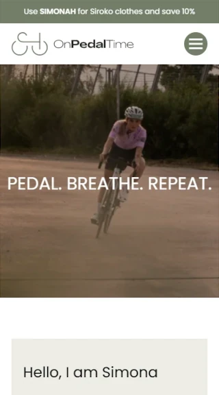 Izdelava spletne strani OnPedalTime screan