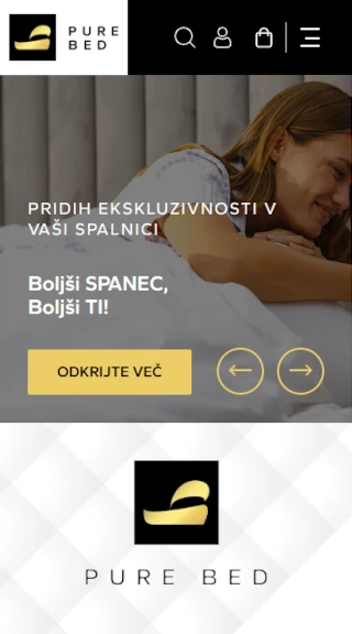 Izdelava spletne trgovine Pure Bed screan