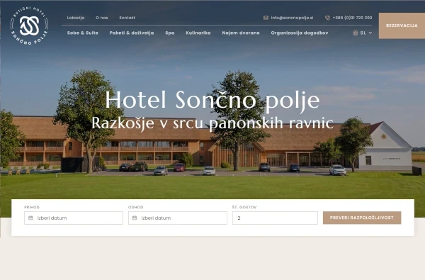 Izdelava spletne strani Hotel Sončno polje