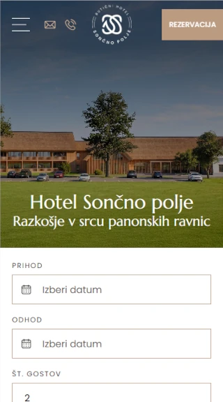 Izdelava spletne strani Hotel Sončno polje screan